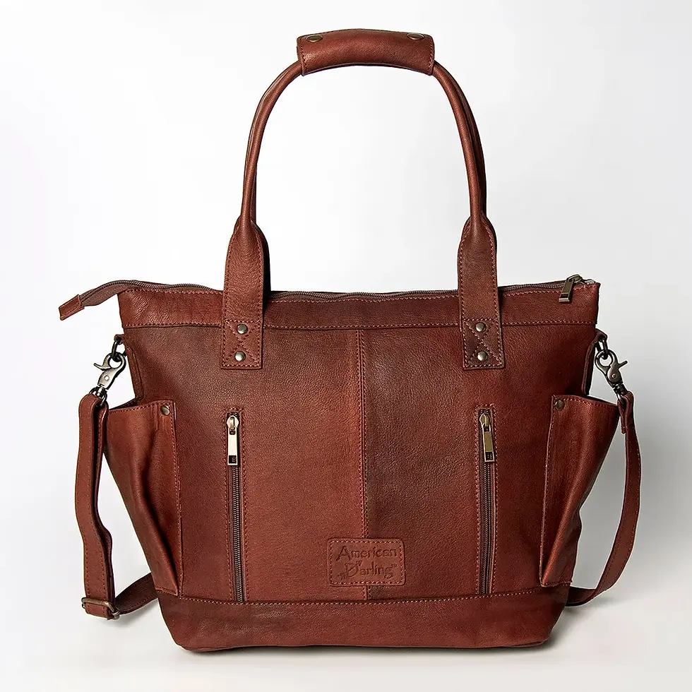 Thumbnail: Tote Genuine Western Leather Bag- Conceal carry