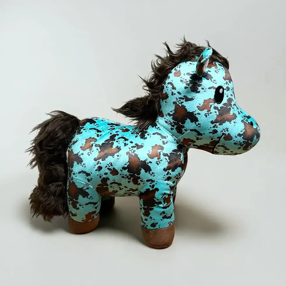 Thumbnail: Turquoise Cowprint Horse - Medium Farm Pal 