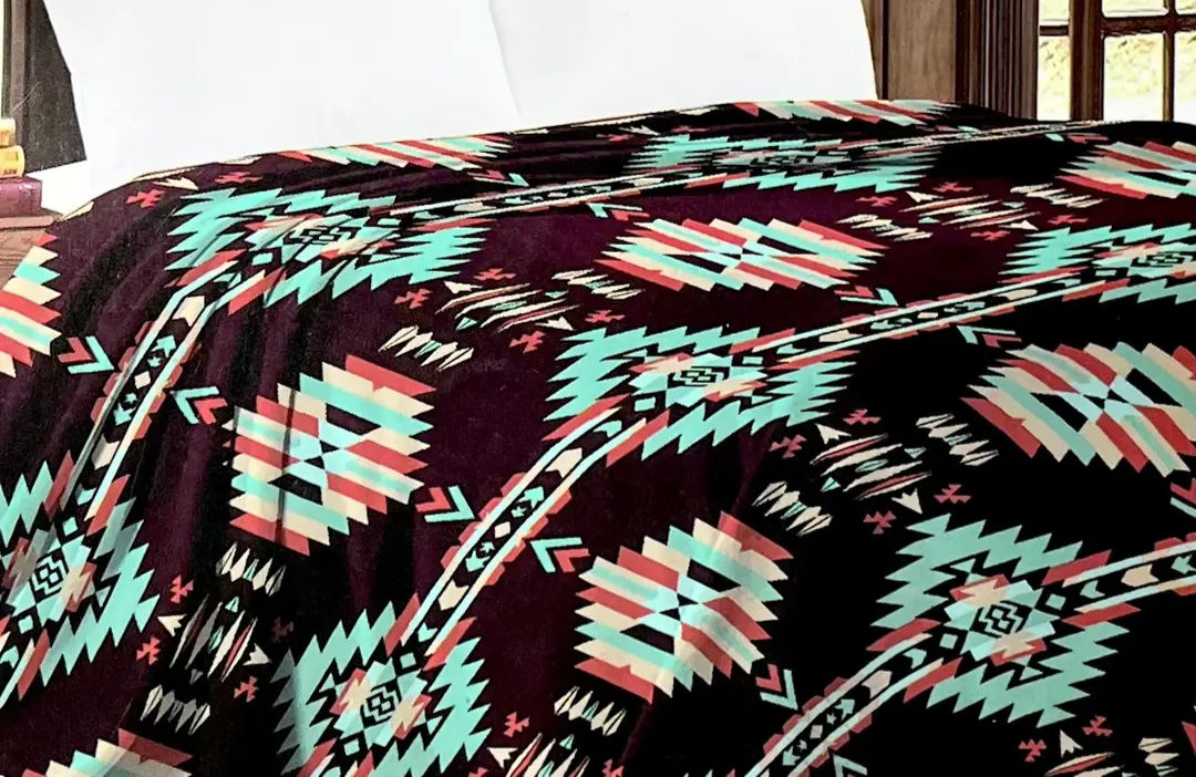 Black Aztec Twin size Mia Blanket