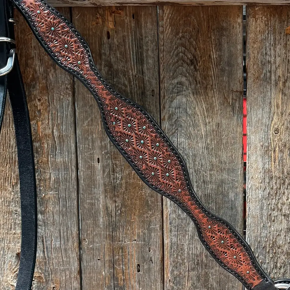 Thumbnail: Teal Diamond Scalloped Breastcollar