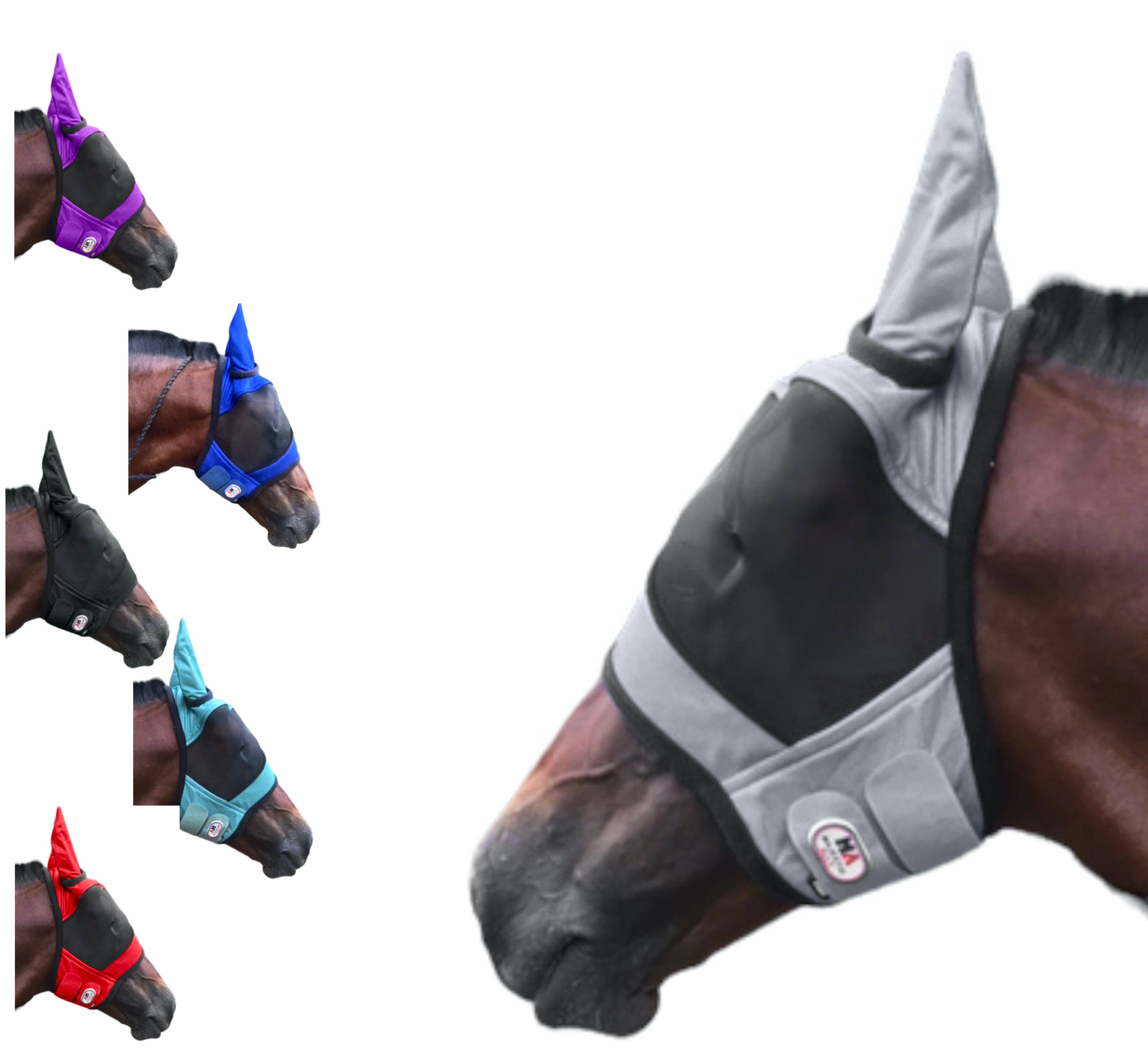 Majestic Ally Horse Fly Mask with Ears, Comfort Durable Fine Mesh, Soft Fleece