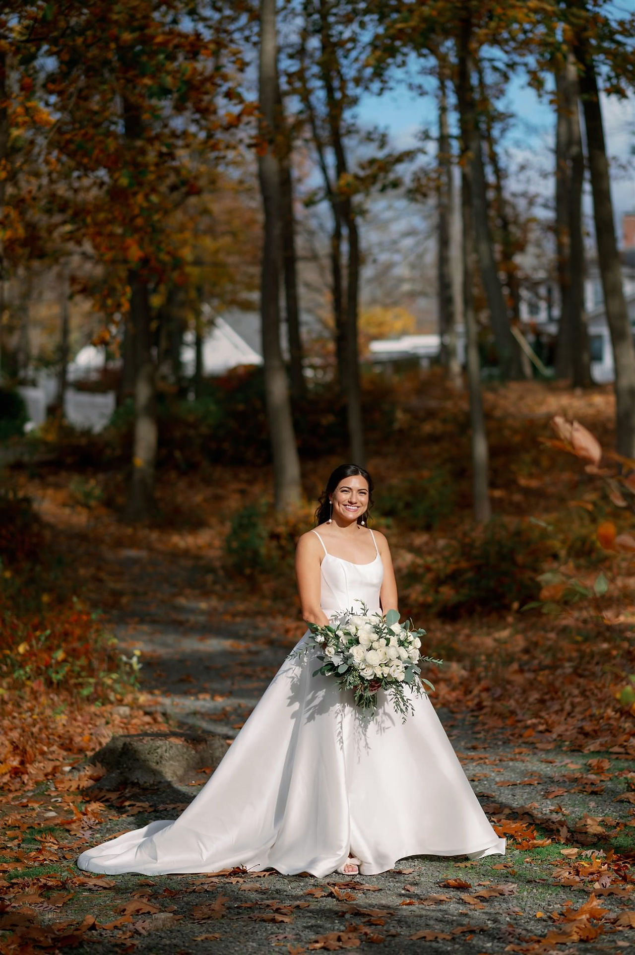 bridal portrait in the fall