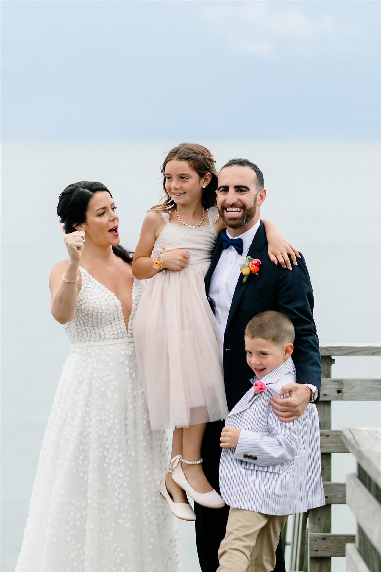 Wedding photo with family at Cape Cod