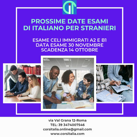 Prossime date esame di italiano per stranieri