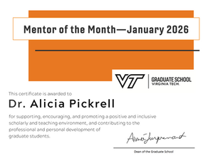 Alicia is the Graduate Mentor of the Month 