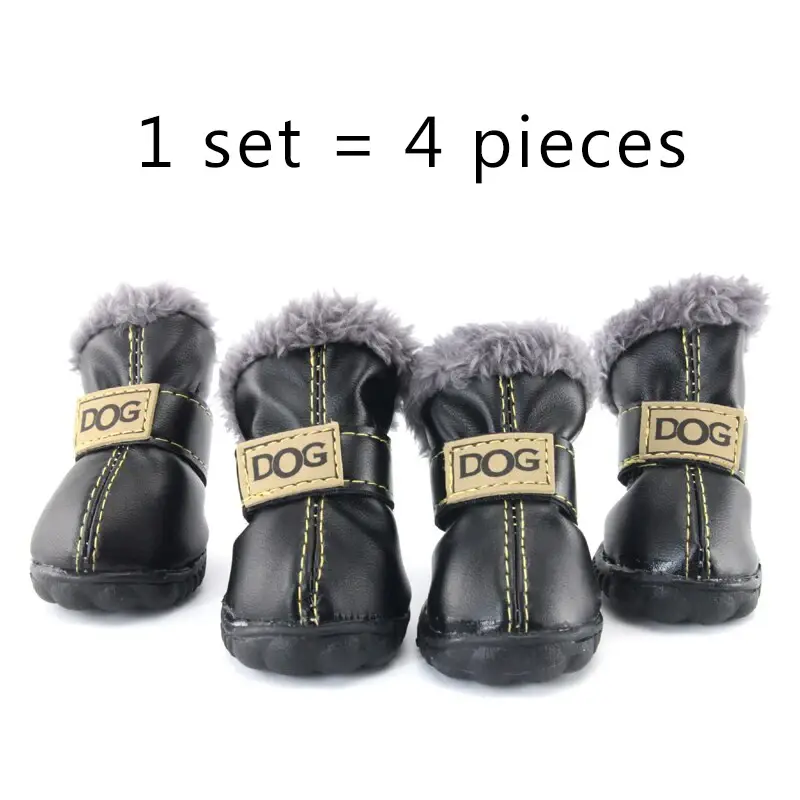 Thumbnail: Winter Pet Dog Shoes Snow Boots Waterproof Fur Small Dogs Cotton Non Slip XS
