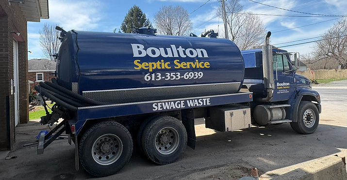 This is a Boulton Septic waste pump truck, painted in blue