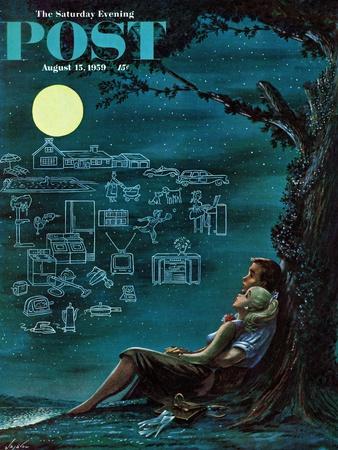The Saturday Evening Post Dergisi_15 Ağustos 1959_Moonlit Future_Constantin Alajálov
