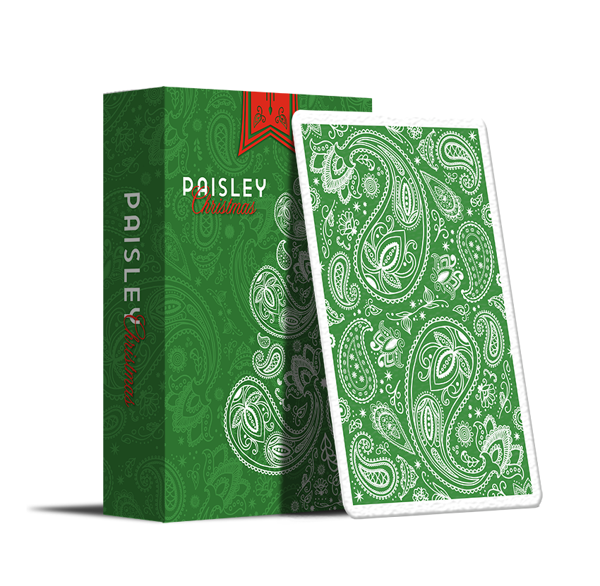 Paisley Playing Cards - Metallic Green Christmas Edition