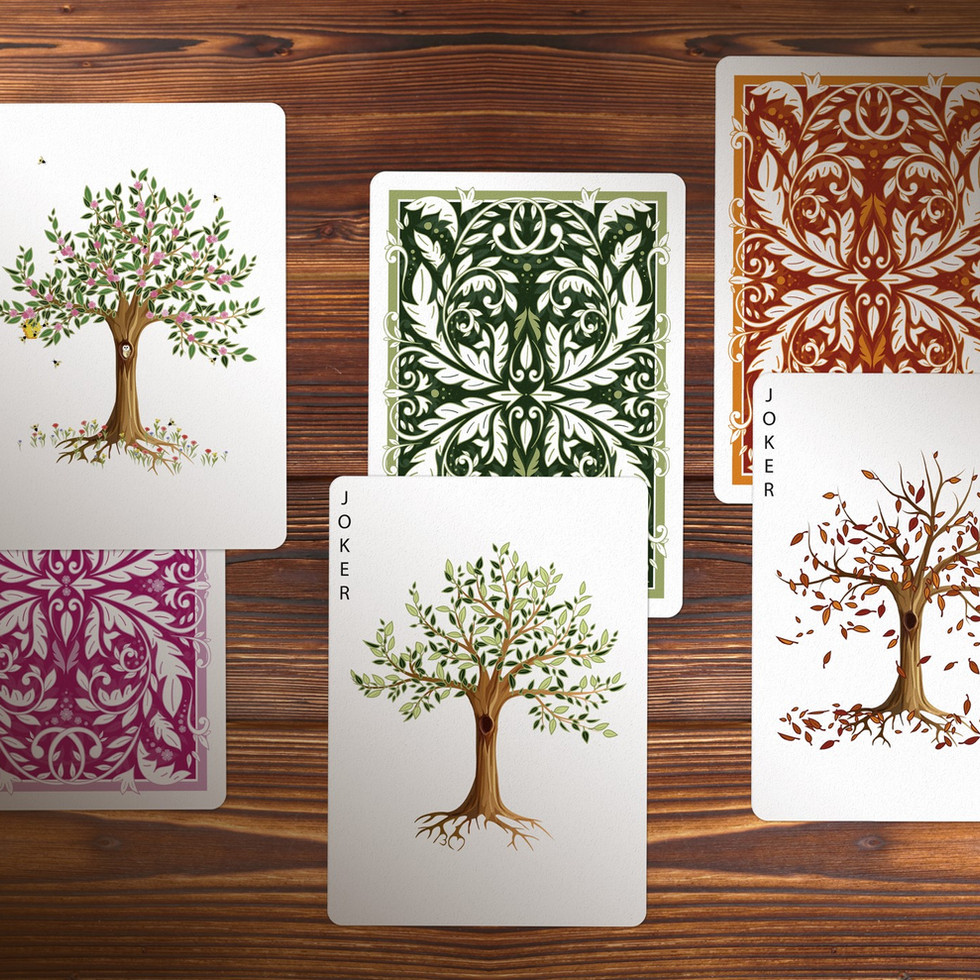 Leaves Playing Cards - Summer Edition Pink