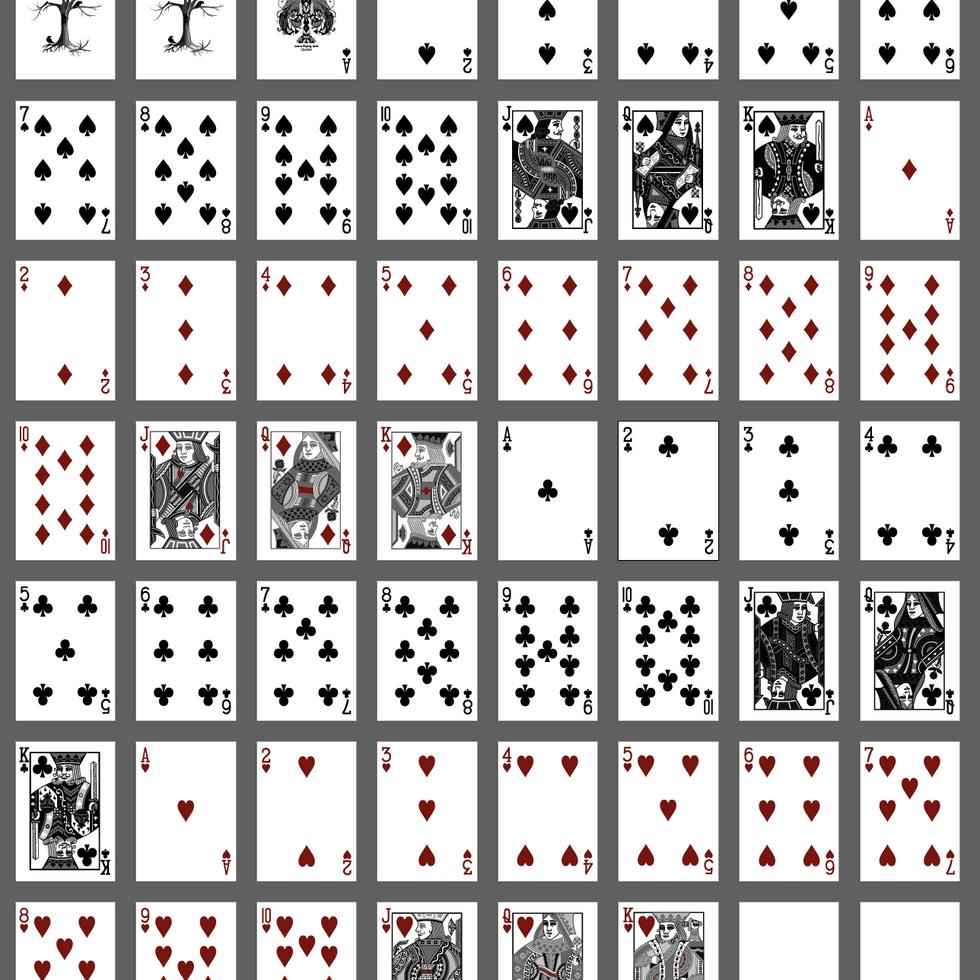 White Leaves Playing Cards - Shadow Edition | Dutch Card House Company