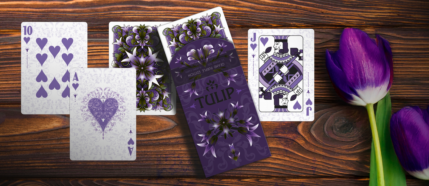 Grand Tulip Playing Cards - Purple | Dutch Card House Company