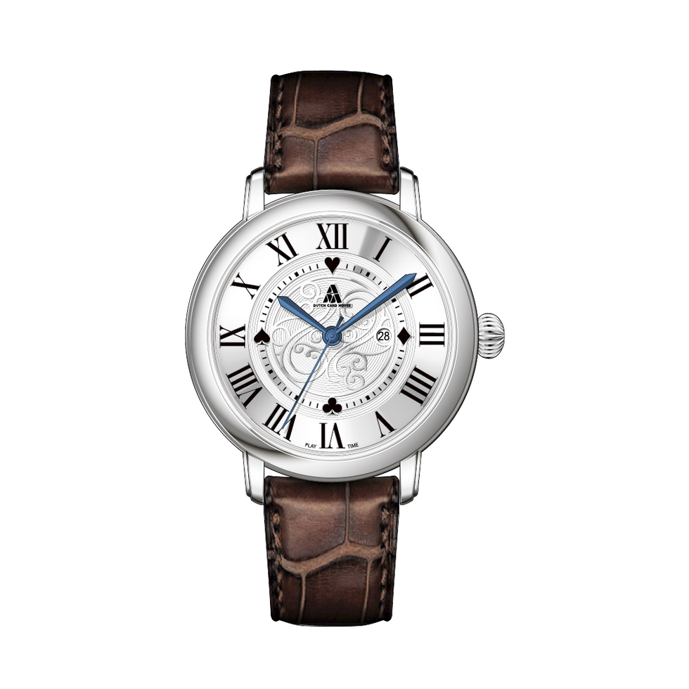 Time to Play Watch - leather watch strap Brown