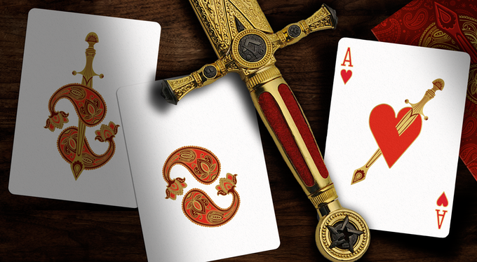 Paisley Royals Playing Cards- Red