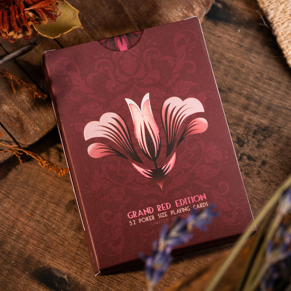 Grand Tulip Playing Cards - Red GILDED Tuck