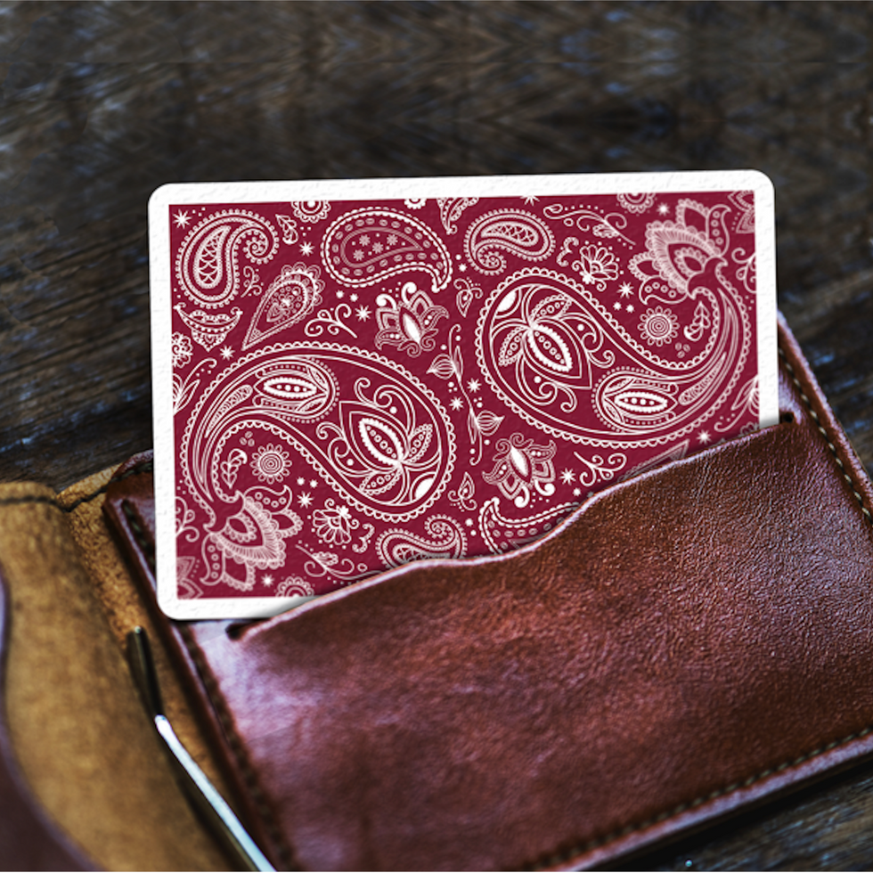 Paisley Playing Cards - Ruby Red numbered seal