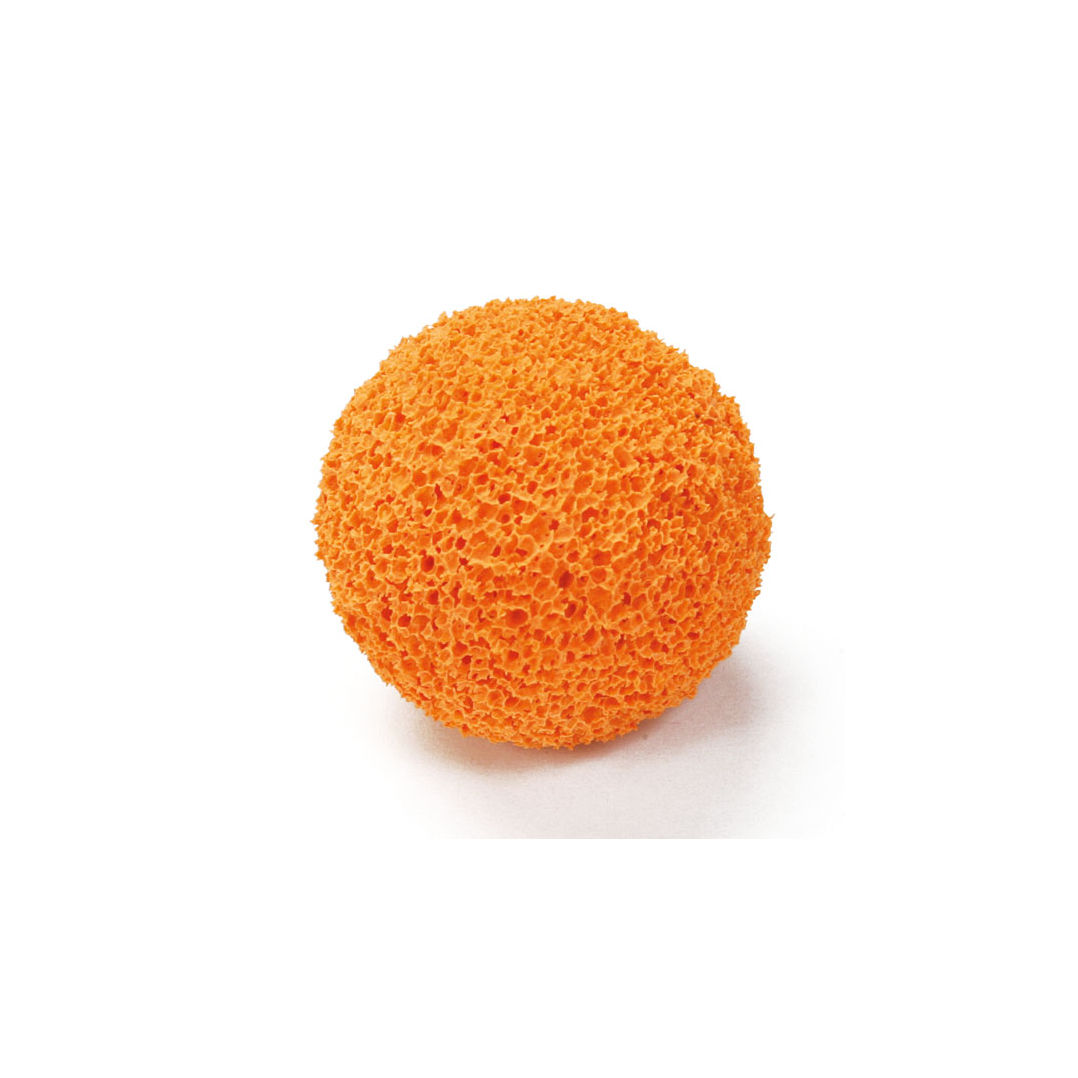Orange porous sphere, textured surface