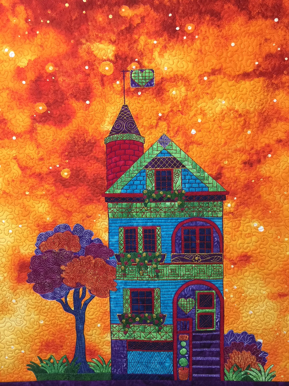 Thumbnail: Home With A Heart Full Of Love - Appliqué with FMQ design