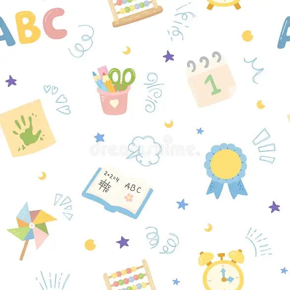 school-education-pedagogy-seamless-pattern-set-featuring-calendar-medal-textbook-pinwheel-