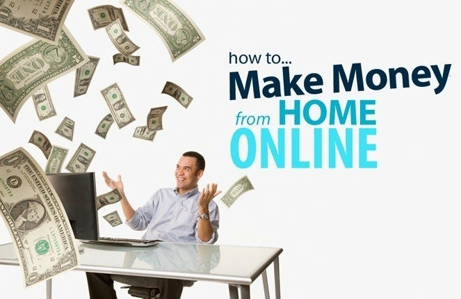 "How to Make Money from Home Online." Bright, positive vibe.