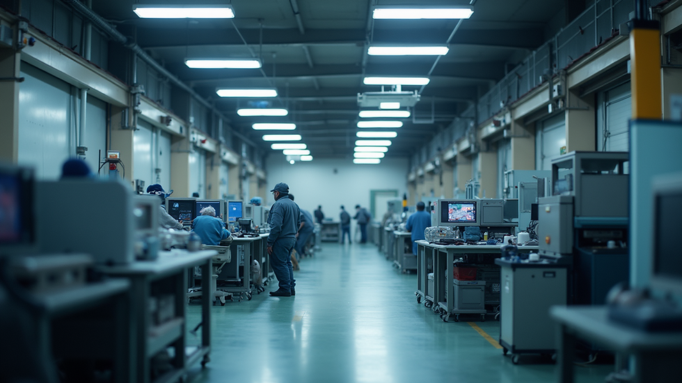 Wide angle view of a modern engineering facility