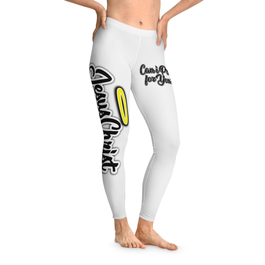 White Jesus Christ Stretchy Leggings