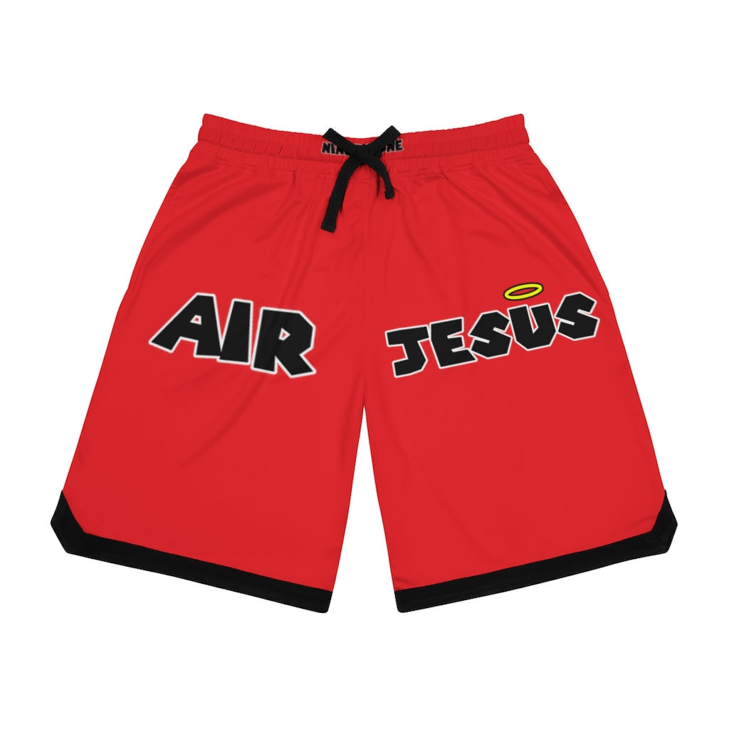 Red Jesus Basketball Rib Shorts