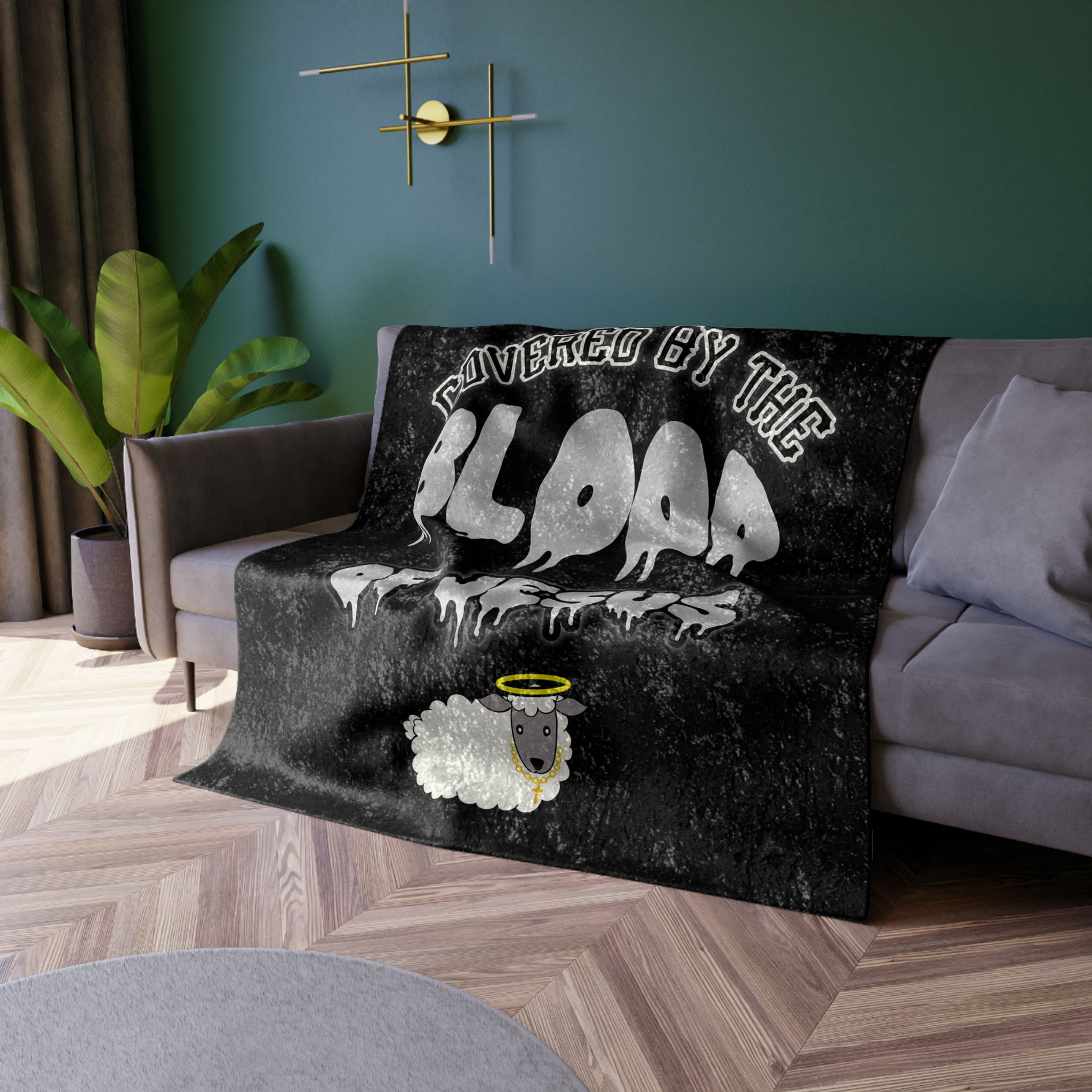 Velvet Blanket - Jesus Blanket Covered by the Blood - Religious Gift