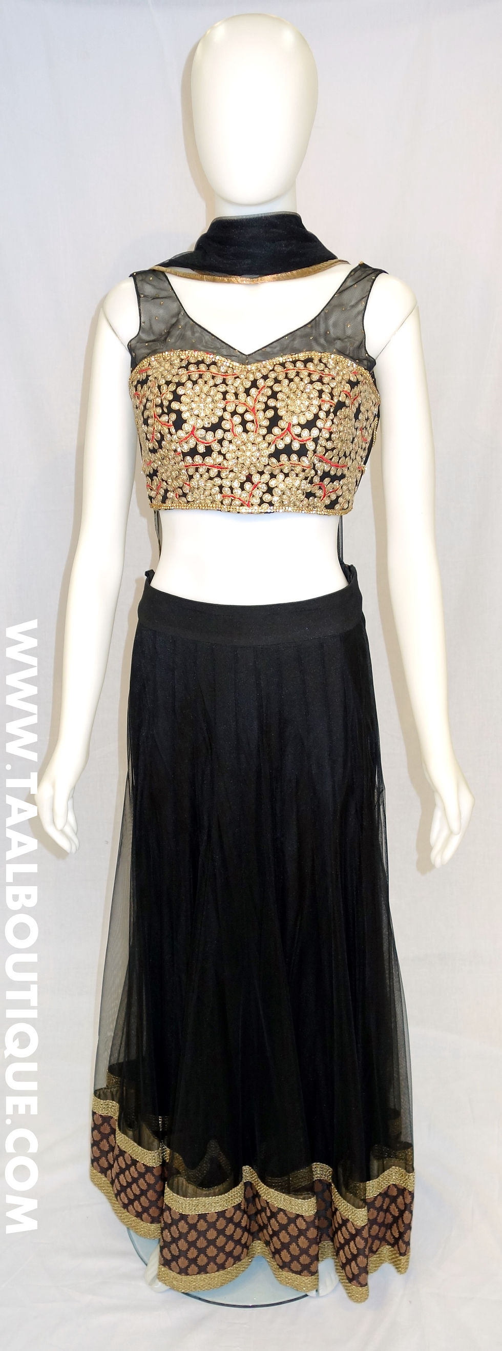 BLACK ZARDOZI WORK LEHENGA