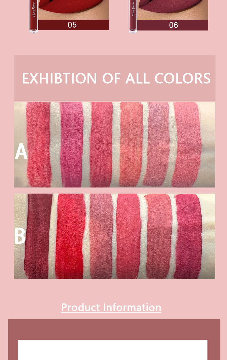 Thumbnail: Matte Lip Gloss Set 6 Color Lipstick Smooth And Lasting Display Lip Gloss Waterp