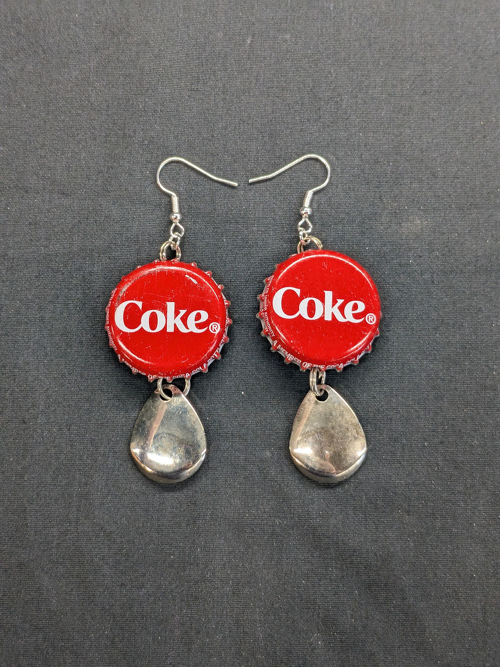 Thumbnail: Bottle Cap Earrings w/Dangles