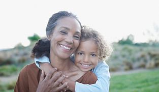 Grandma and Grandchild in Embrace