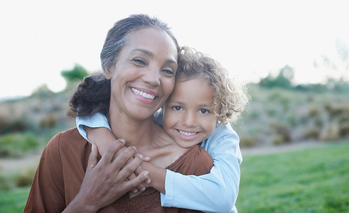 Grandma and Grandchild in Embrace