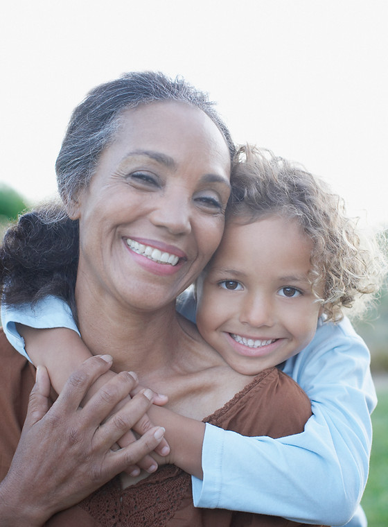 Grandma and Grandchild in Embrace