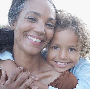 Grandma and Grandchild in Embrace
