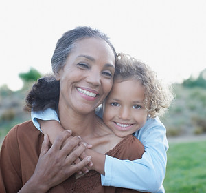 Grandma and Grandchild in Embrace
