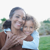 Grandma and Grandchild in Embrace