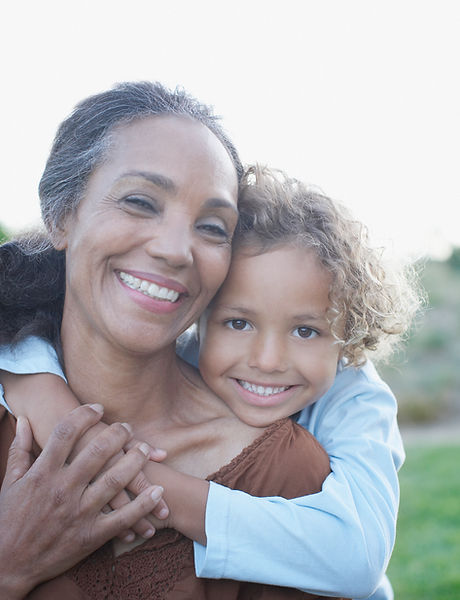 Grandma and Grandchild in Embrace