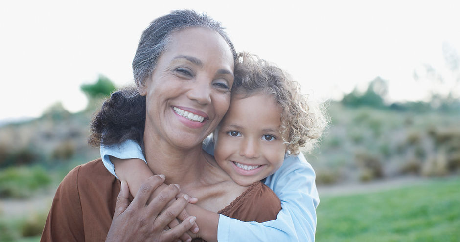 Grandma and Grandchild in Embrace