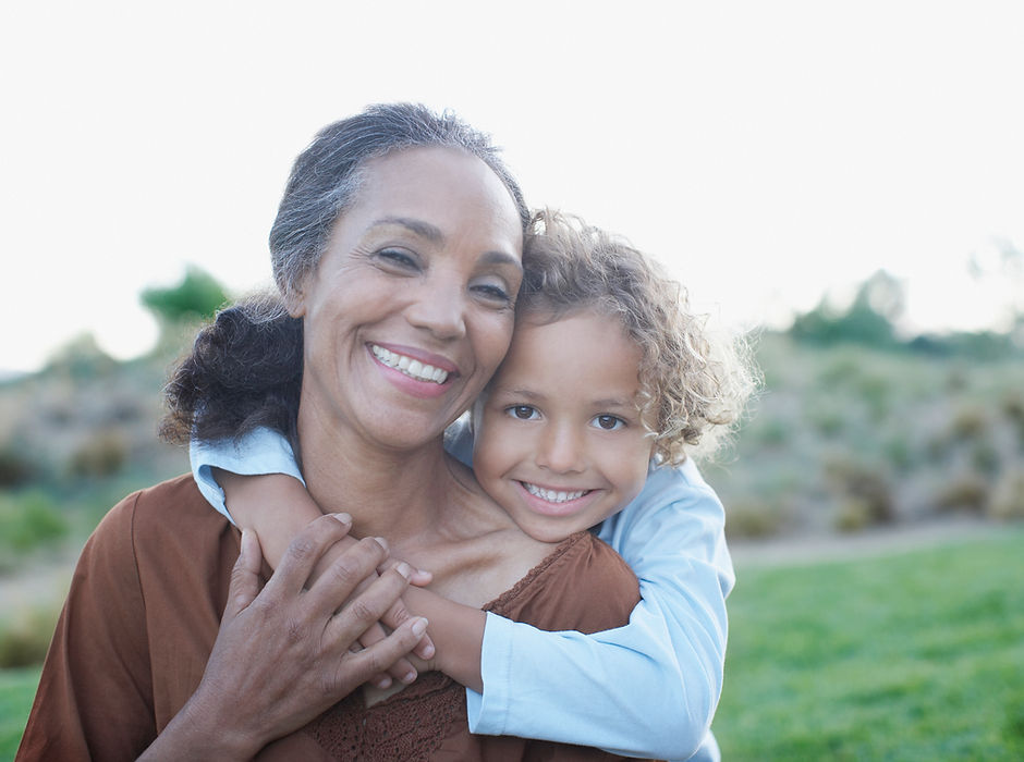 Grandma and Grandchild in Embrace