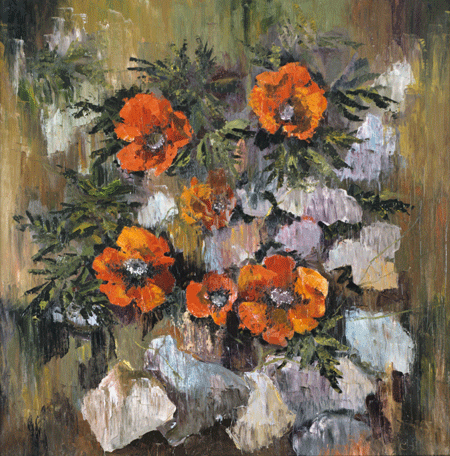 Ливан. Горный мак. 60х60 х.м. 2003г.