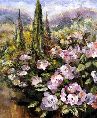 Ливанская гортензия. 60х50 х.м. 2003г.