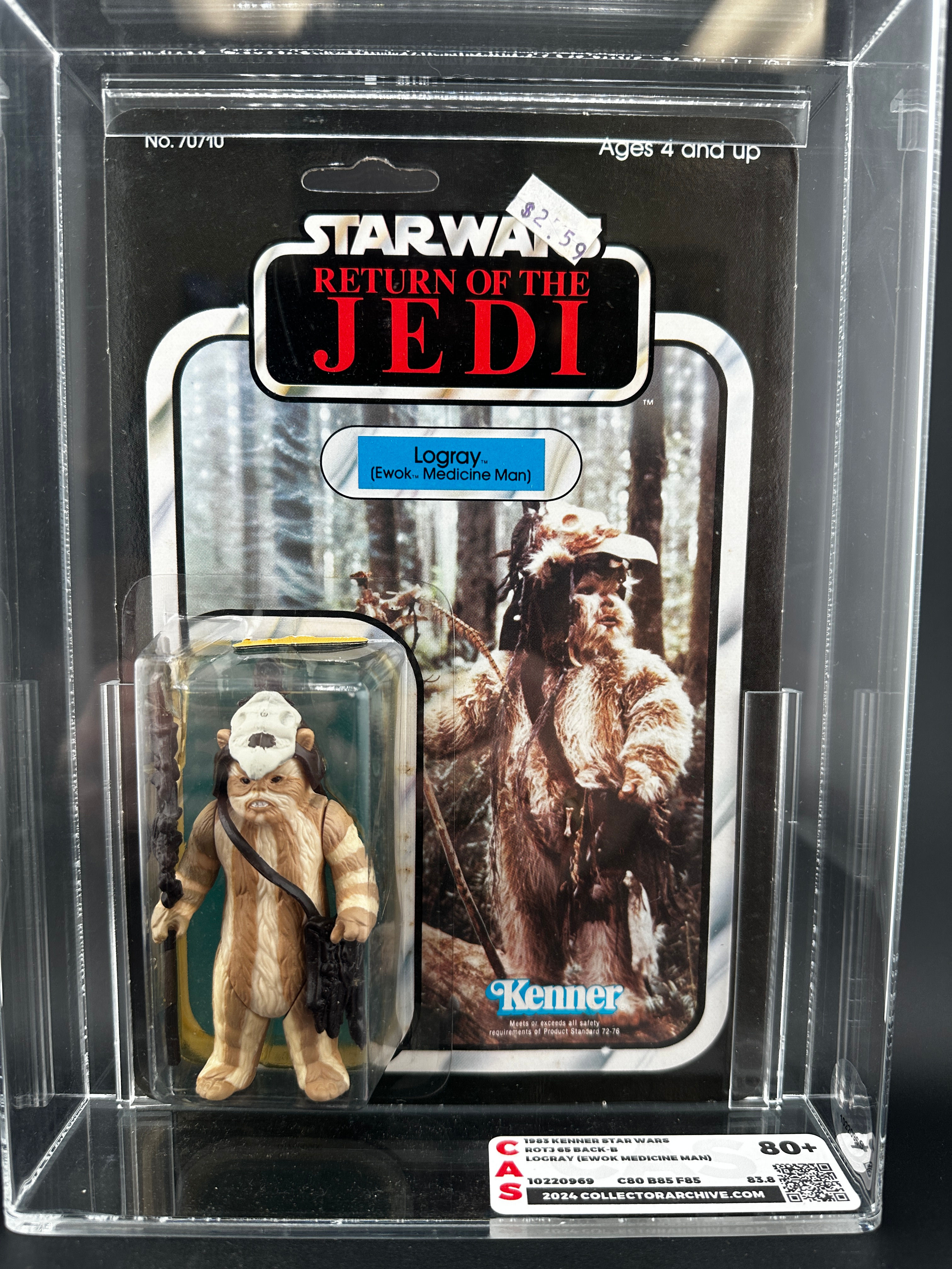 1983 Kenner Star Wars ROTJ 65 Back-B Logray CAS 80+ (10220969)