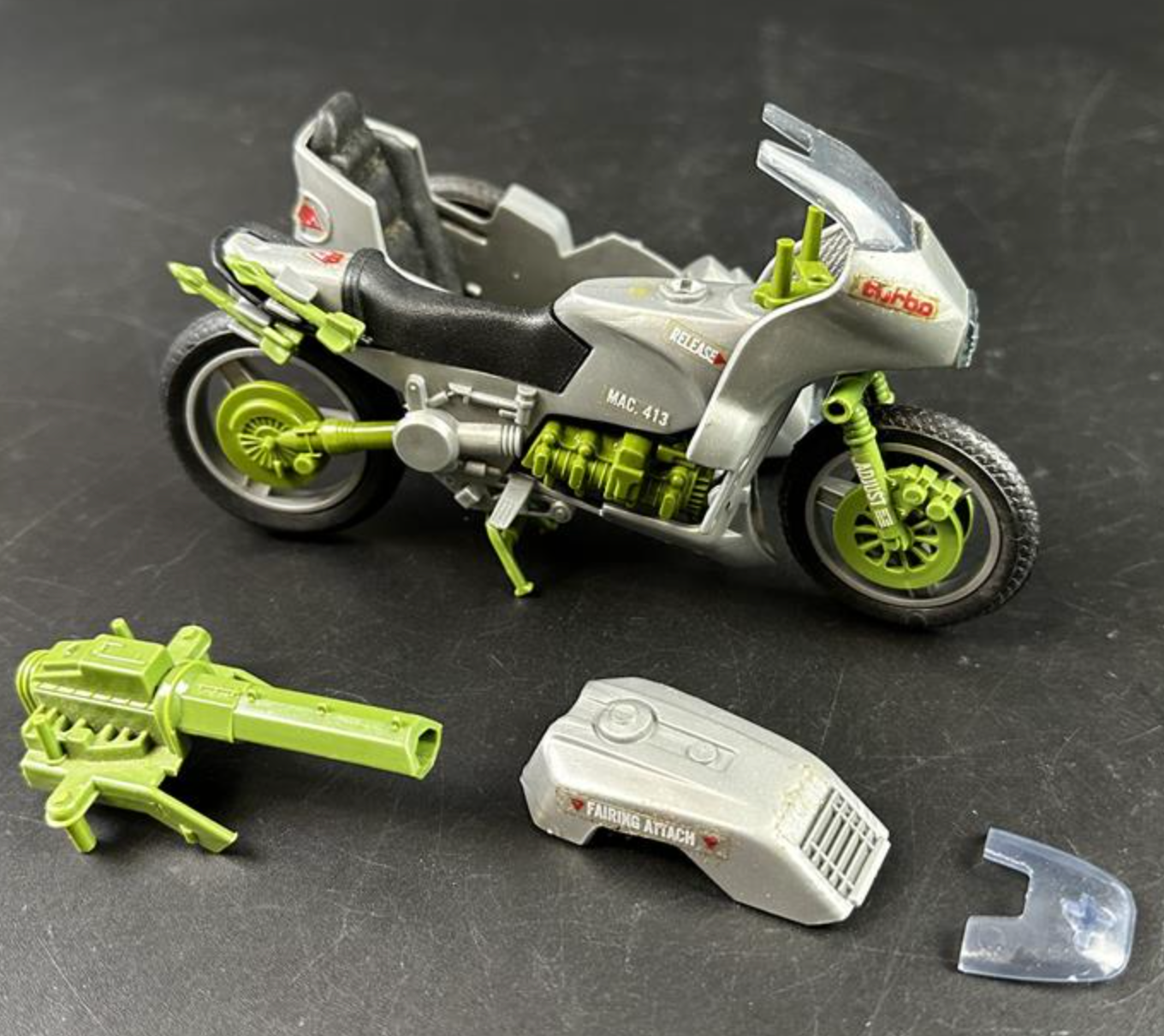 1985 Hasbro GI Joe Silver Mirage Motorcycle Complete