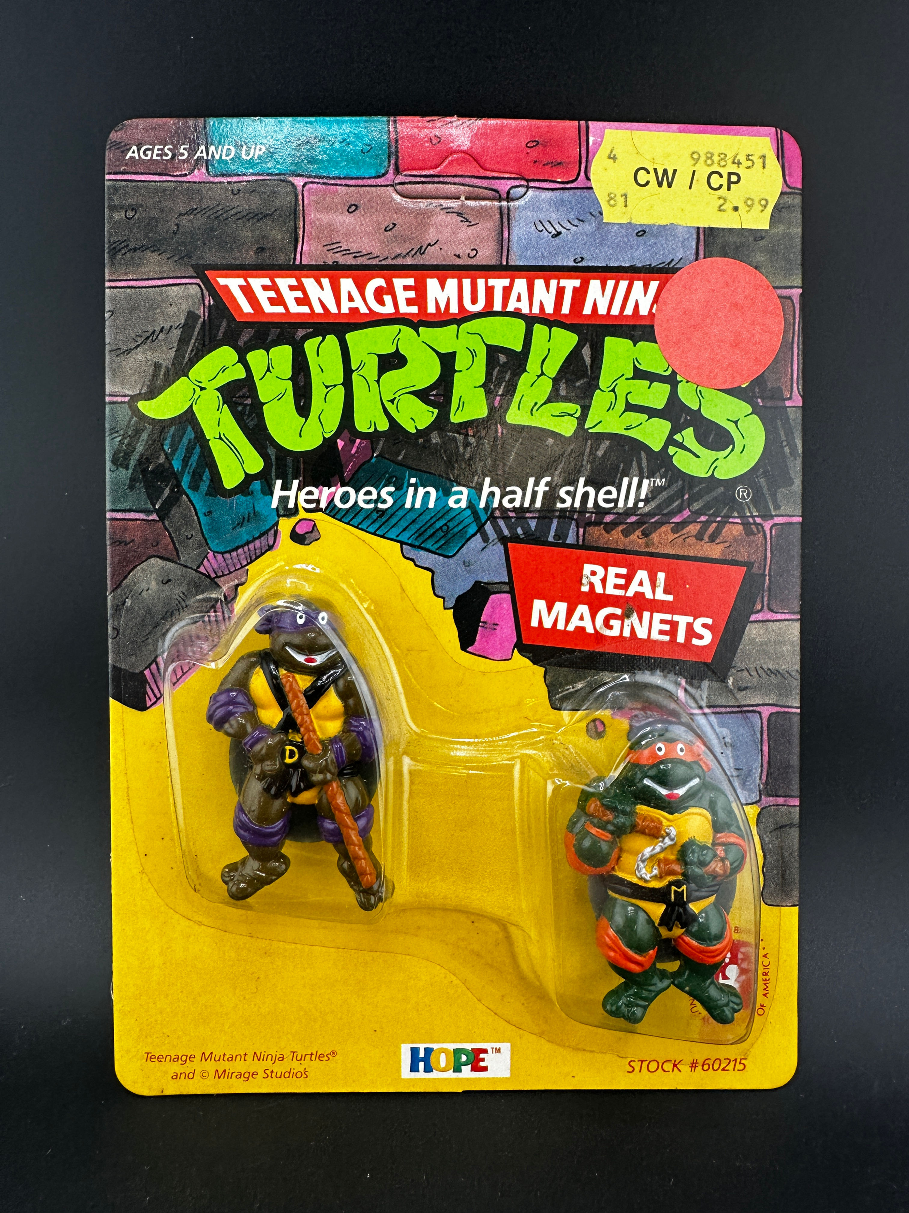 1988 HOPE Teenage Mutant Ninja Turtles TMNT Real Magnets