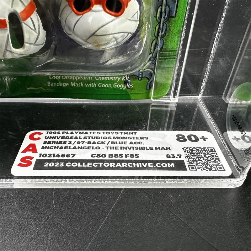Thumbnail: 1994 Playmates Universal Monsters Michaelangelo Invisible Man CAS 80+ (10214667)
