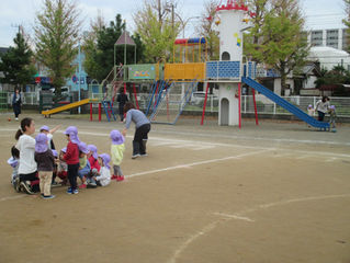 2歳児分離クラス避難訓練