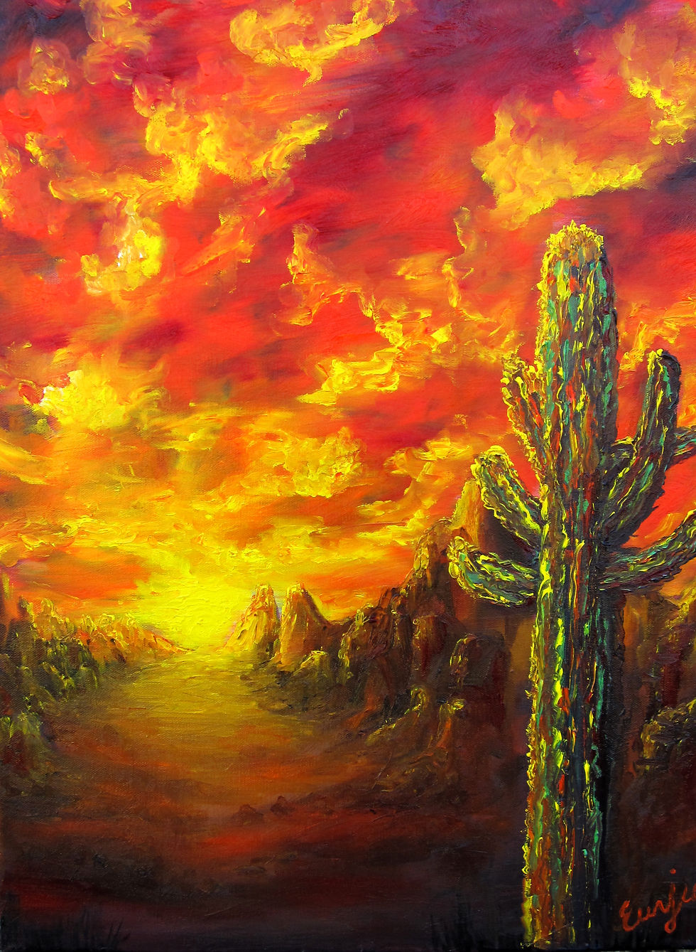 finger paint - sunset 1