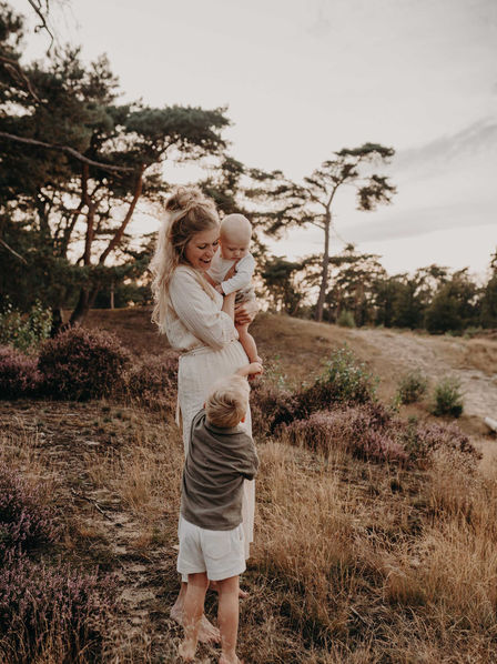 Een familie fotoshoot op de heide