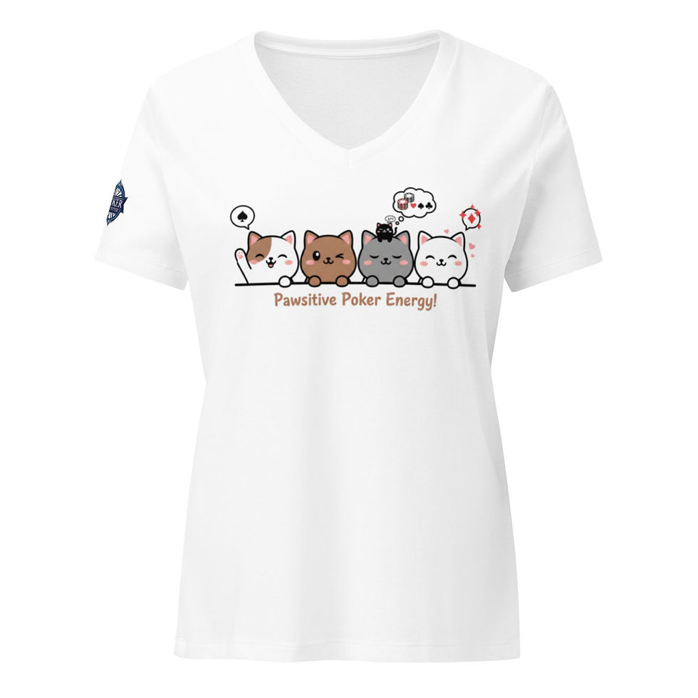 Thumbnail: Pawsitive Poker Energy Women’s relaxed v-neck t-shirt